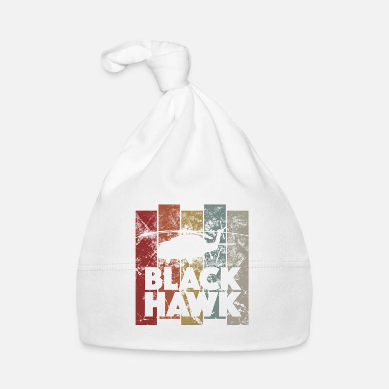 Hélicoptère Vintage Black Hawk Pilot - Rétro Bonnet bio Bébé