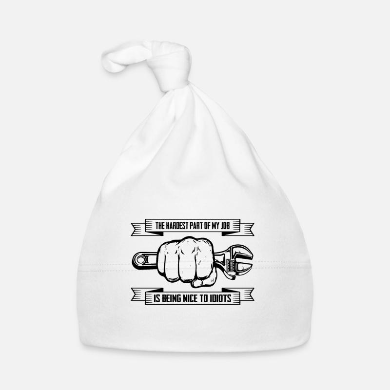 Mechanic Funny Gift Workshop Spurch - Organic Baby Cap - white