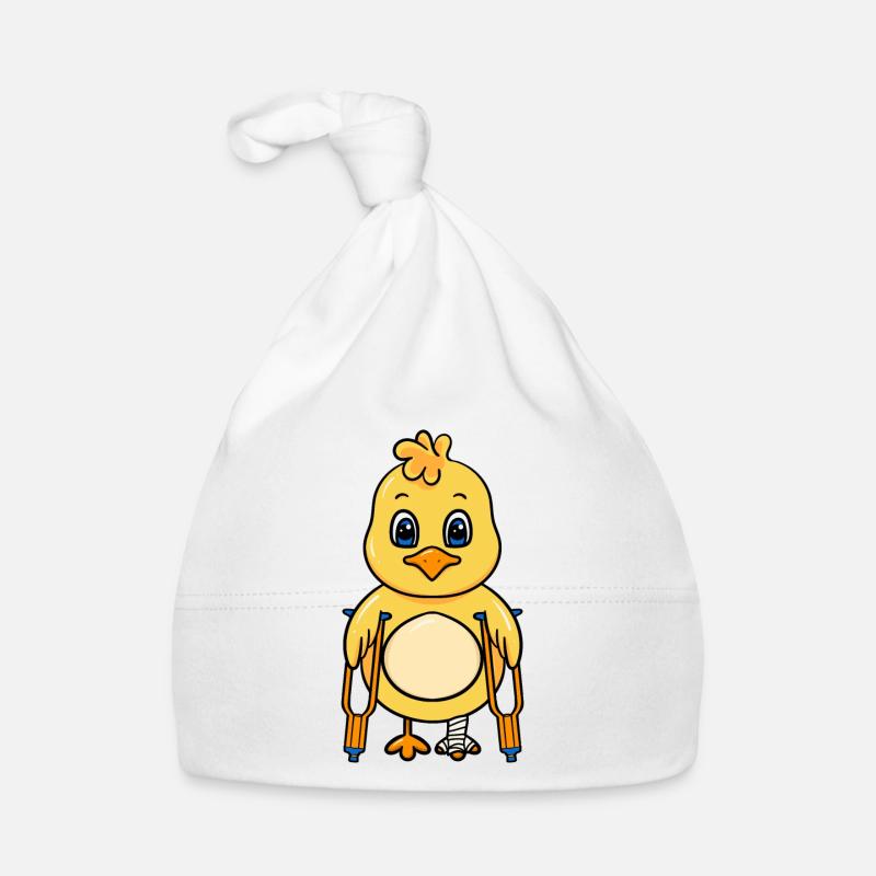 Chick with broken leg Organic Baby Cap