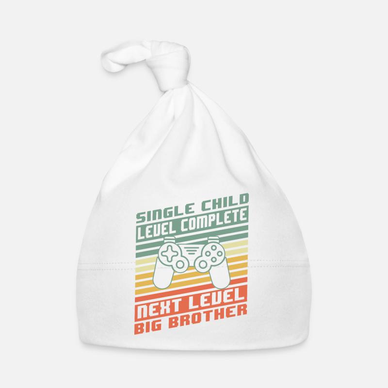 Level Complete Einzelkind Bruder Geburt Geschenk Baby Bio-Mütze