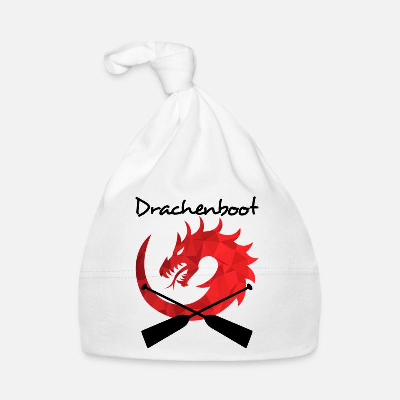 Drachenboot mit Drachenkopf und Paddel Baby Bio-Mütze