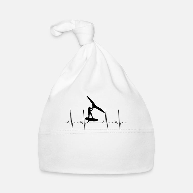 Wingfoil Fréquence cardiaque - Bonnet bio Bébé - blanc