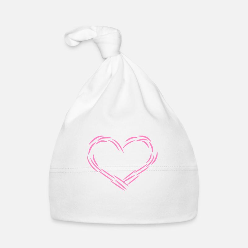 Herz Rosa Baby Bio-Mütze