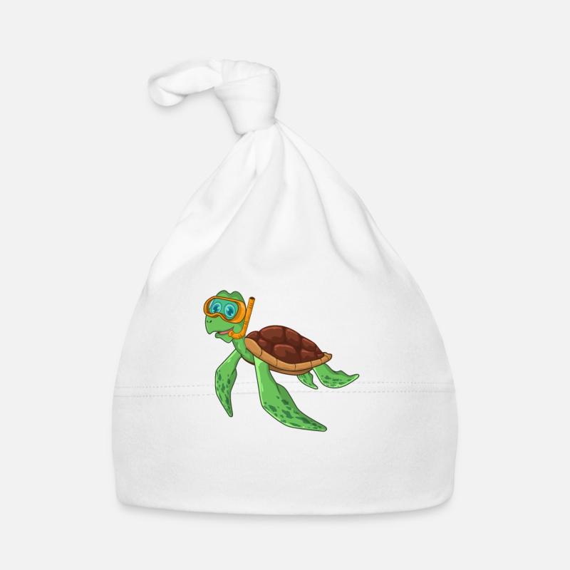 Turtle Diving Diver Organic Baby Cap