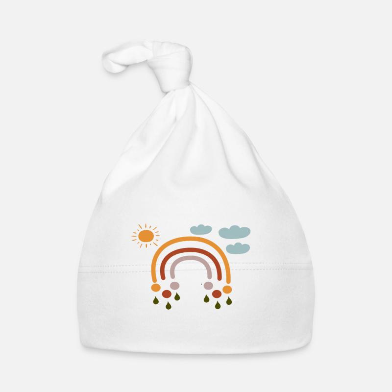 Rainbow Sun Clouds Organic Baby Cap