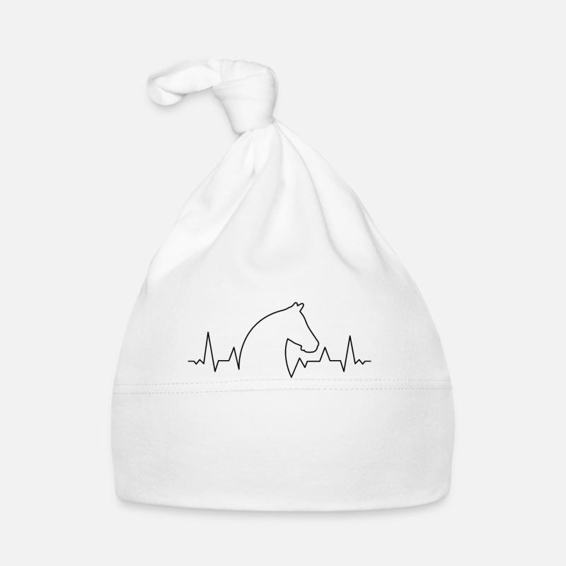 Cheval cheval équestre cheval équestre équitation dressing - Bonnet bio Bébé - blanc