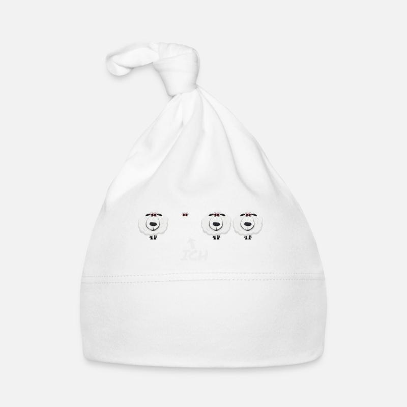ovins moutons - Bonnet bio Bébé - blanc