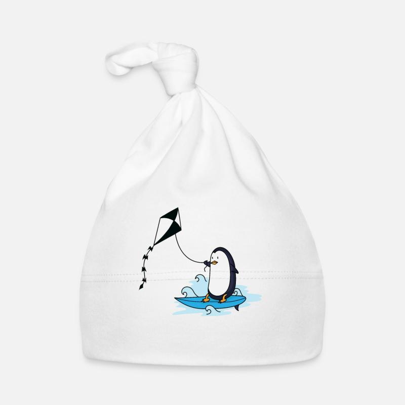 Pingouin au kite surf Bonnet bio Bébé
