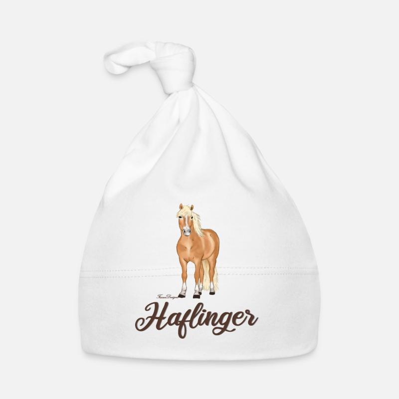 Haflinger avec une écriture sombre Bonnet bio Bébé