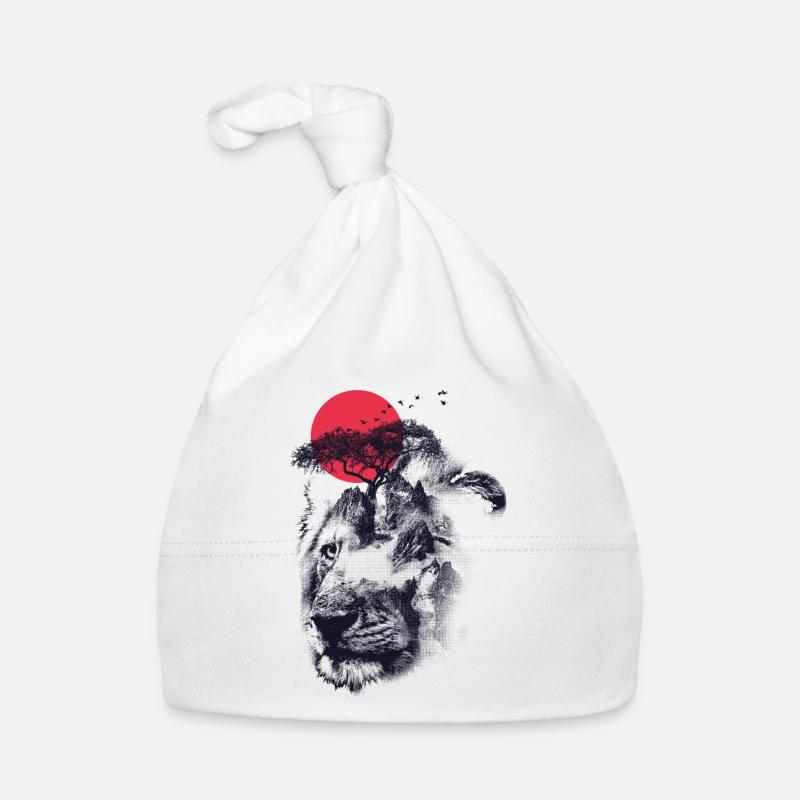 Lion cool Design Art Art Art - Bonnet bio Bébé - blanc