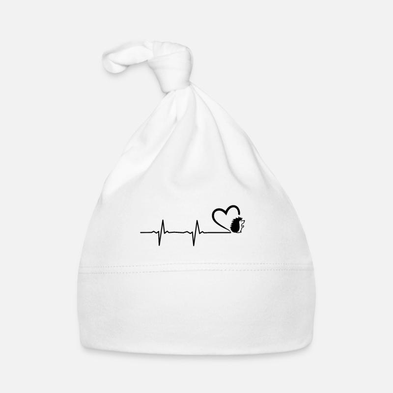 Igel Herz Herzschlag Herz Igel EKG Geschenk Baby Bio-Mütze
