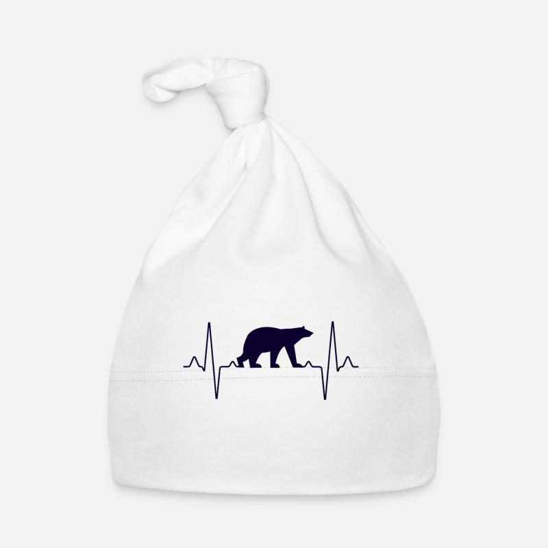 Eisbär Herzschlag - Baby Bio-Mütze - Weiß