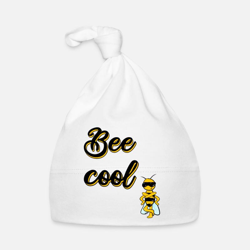 Bee cool bee dark font Organic Baby Cap