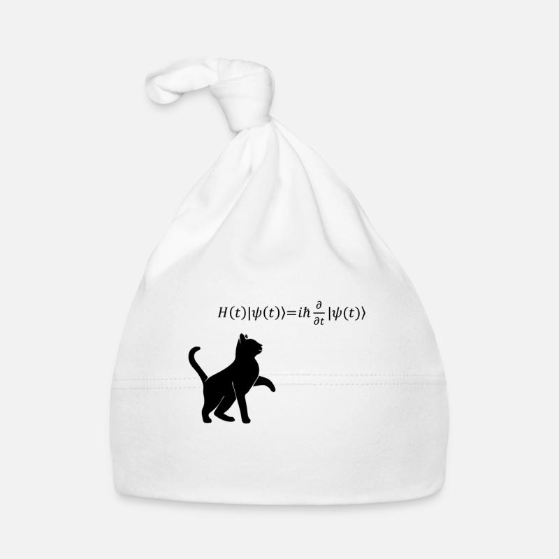 Chat De Schrödinger - physicien cadeau de physique nerd - Bonnet bio Bébé - blanc