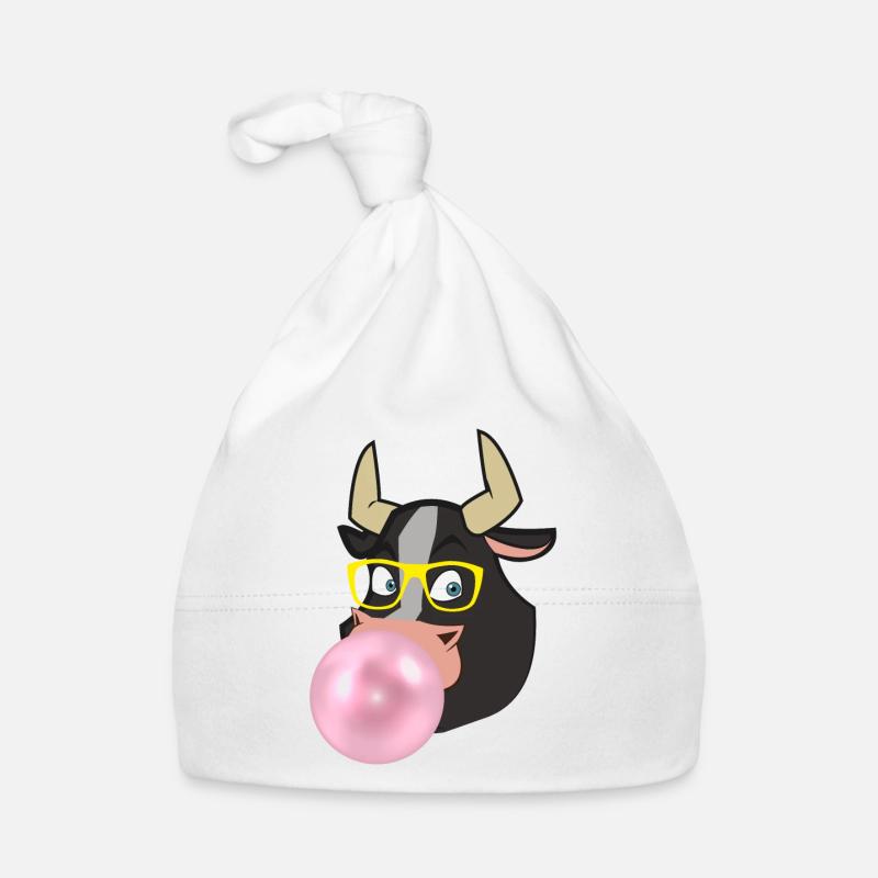 TAUREAU CHEWING-GUM LUNETTE idée cadeau féria Bonnet bio Bébé