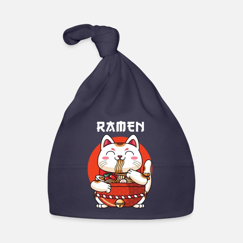 Ramen Maneki Neko Cat Organic Baby Cap