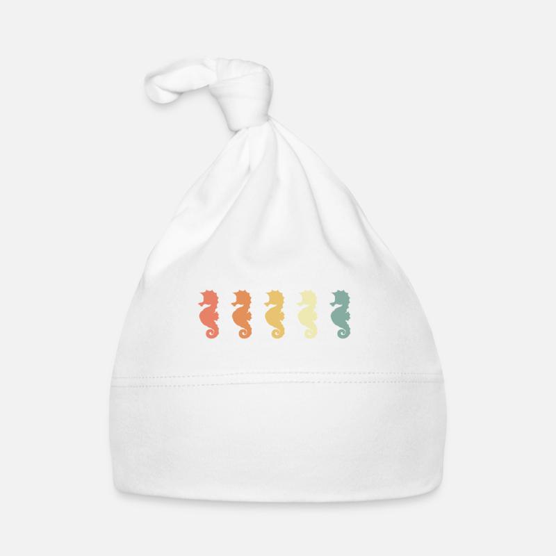 Seepferdchen - Baby Bio-Mütze - Weiß