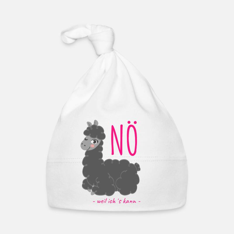 Lama NÖ parce que je le peux - Bonnet bio Bébé - blanc