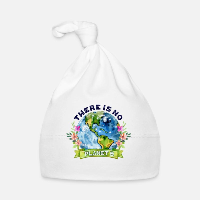 Il n’y a pas de Jour de la Terre planète B - Bonnet bio Bébé - blanc