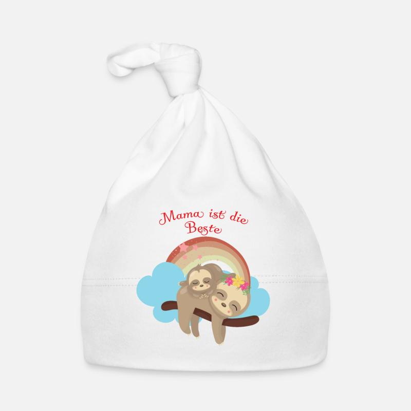 Faultier Mama mit Kind Muttertag Geschenk Baby Bio-Mütze