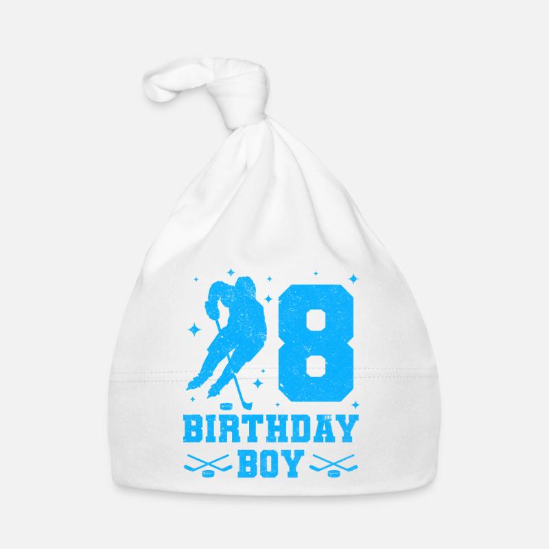 8. Geburtstag Junge Eishockey Kinder 8 Jahre Party Baby Bio-Mütze