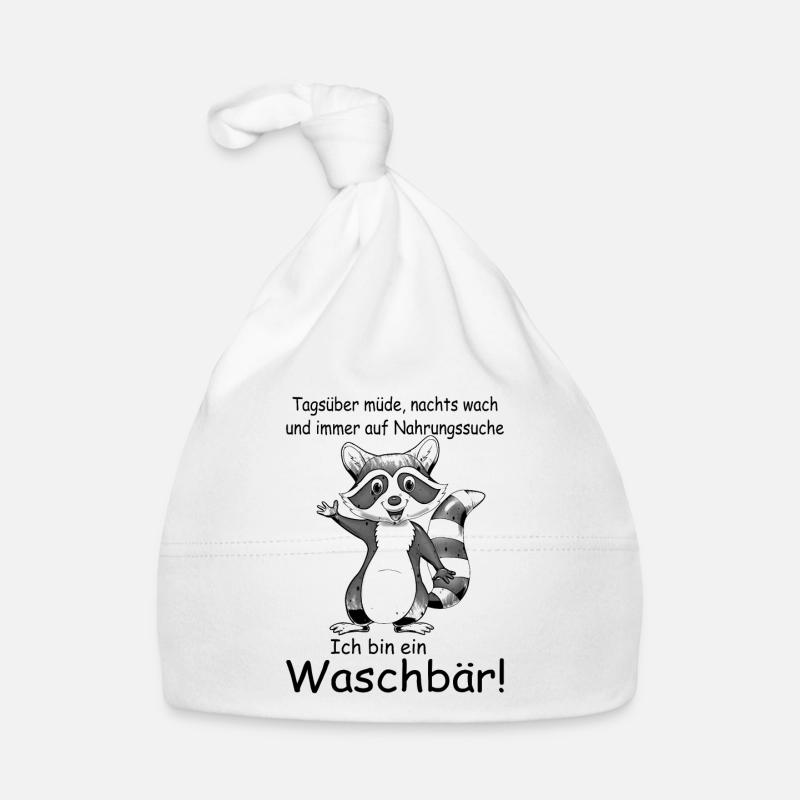 Tagsüber müde nachts wach Waschbär Baby Bio-Mütze