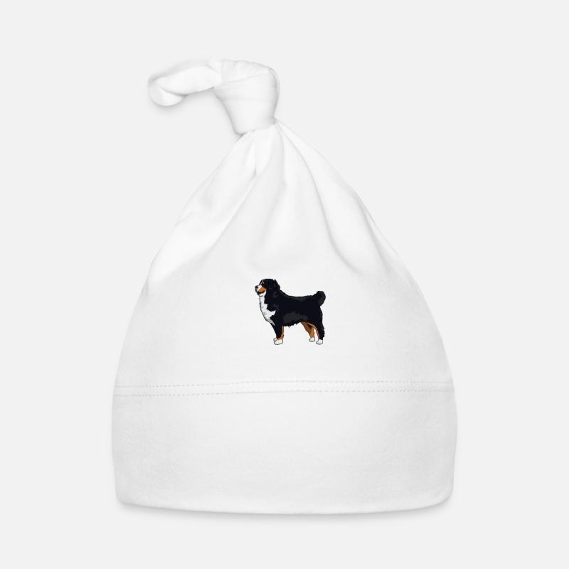 Bernese Mountain Heartbeat Shirt Bernese Mountain - Bonnet bio Bébé - blanc