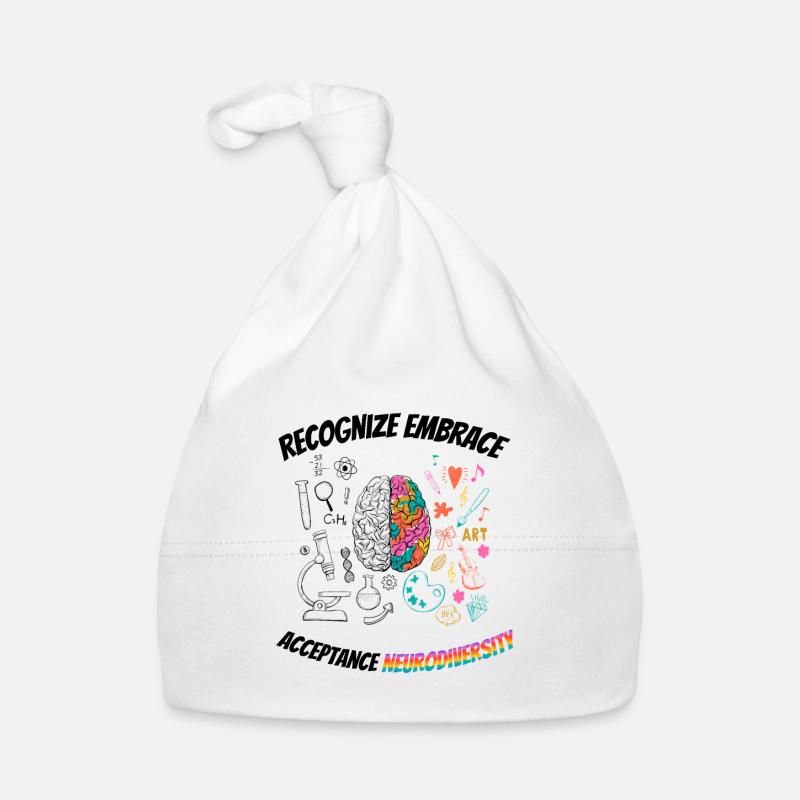 recognize embrace acceptance Neurodiversity - Bonnet bio Bébé - blanc