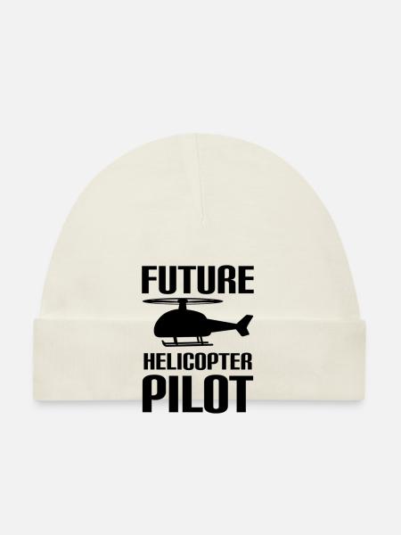 Future Helicopter Pilot Familie Kinder Piloten - Baby Bio-Mütze - Weiß - Vorne