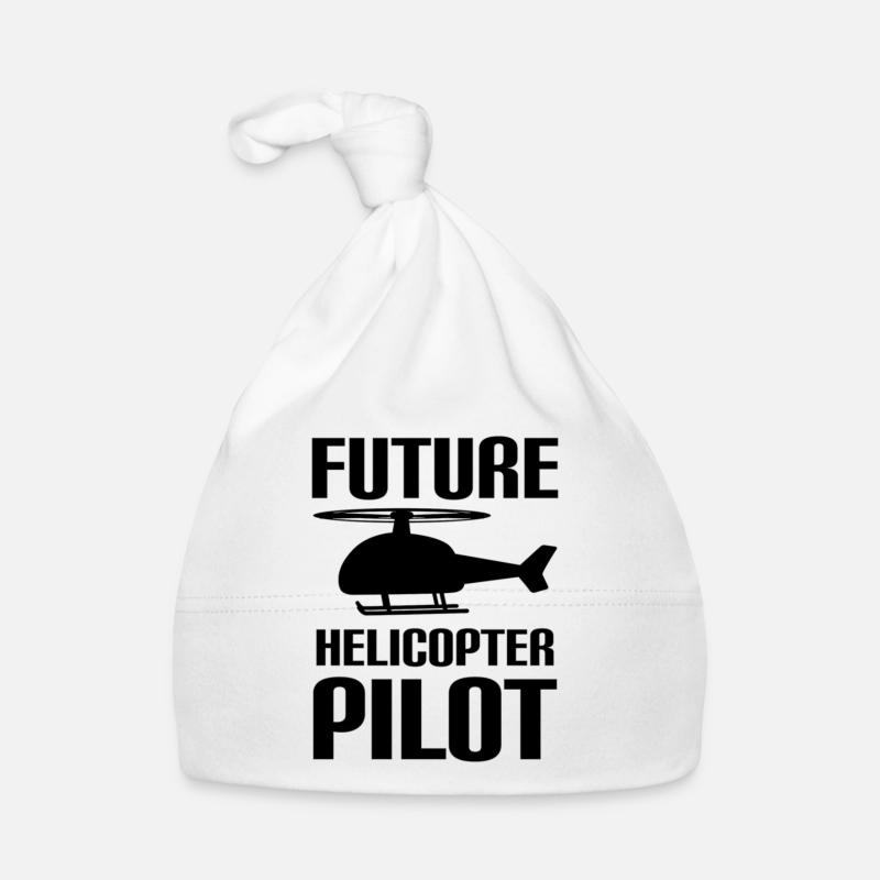 Future Helicopter Pilote Famille Enfants Pilotes - Bonnet bio Bébé - blanc