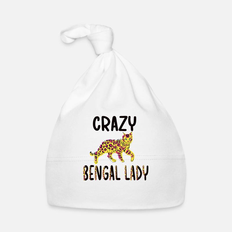 Bengale amant Fille Bengale Chat - Bonnet bio Bébé - blanc