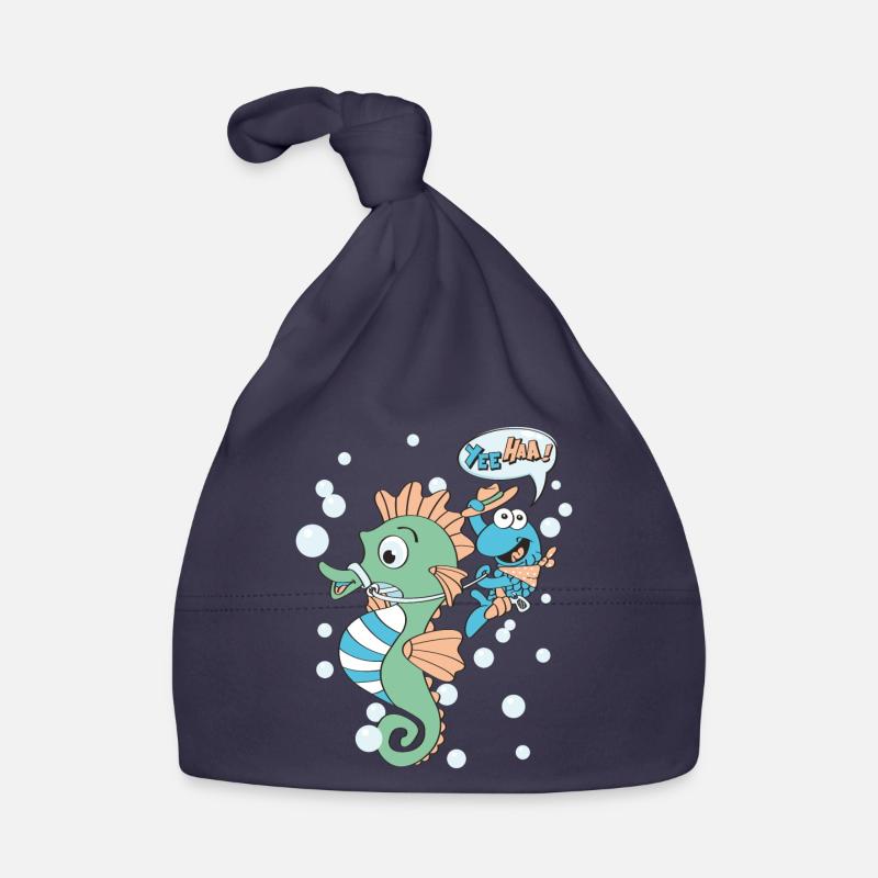lustiges Seepferdchen Kinder Geschenk Geburtstag Baby Bio-Mütze
