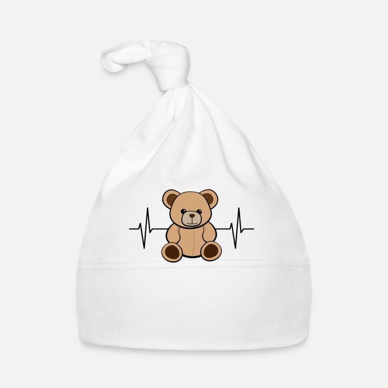 Kuscheltier Teddybär Teddy Plüsch Bär Geschenk Baby Bio-Mütze