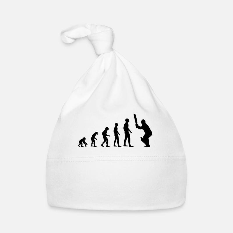 Cricket Players Fans Cricket Evolution Gift - Organic Baby Cap - white