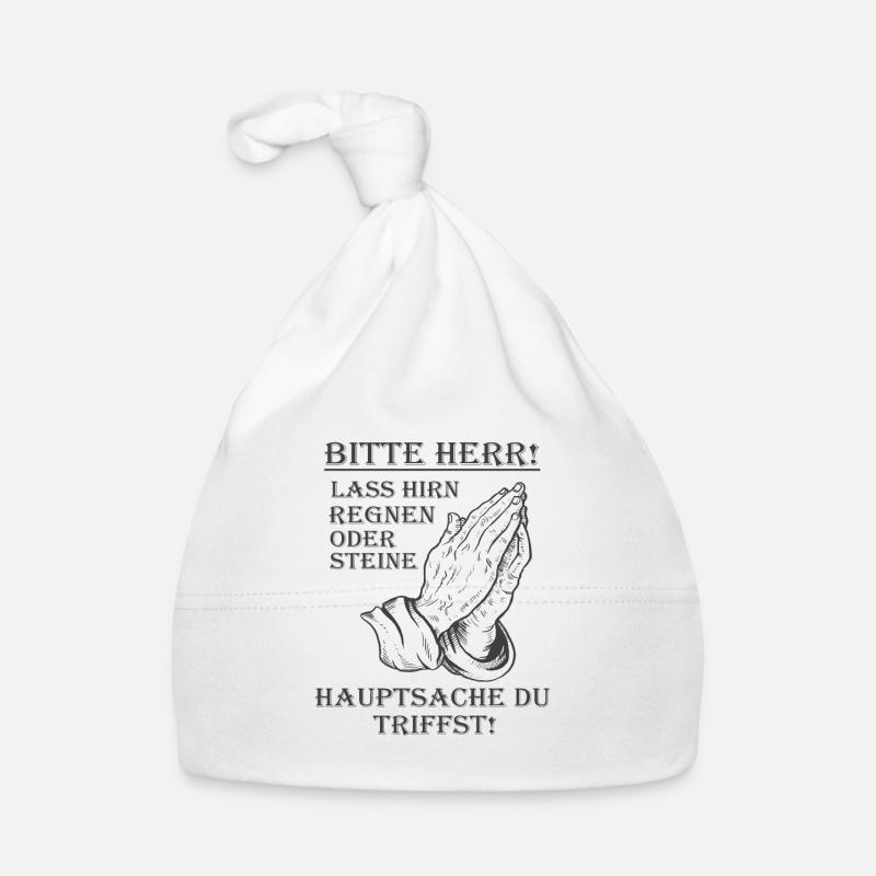 Bitte Herr lass Hirn regnen oder Steine Lustig Baby Bio-Mütze