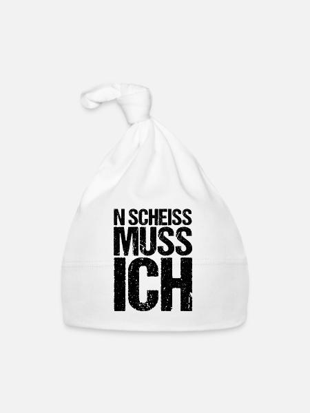 n scheiß muss ich beste Sprüche - Baby Bio-Mütze - Weiß - Vorne