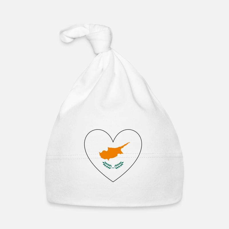 Zypern Flagge Herz Baby Bio-Mütze