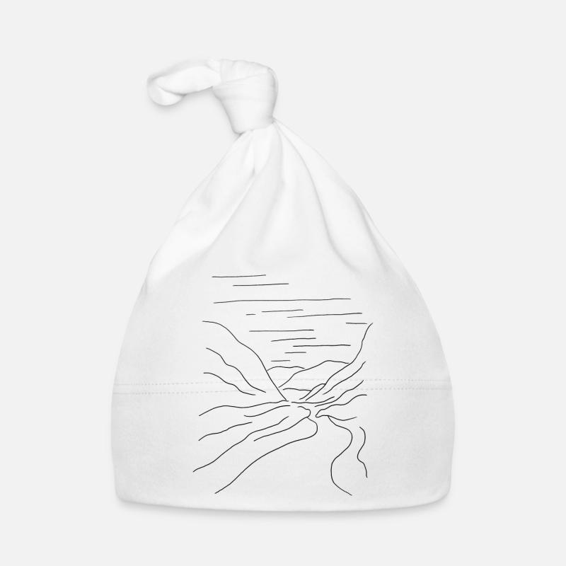 Vallée de montagne avec rivière - Bonnet bio Bébé - blanc