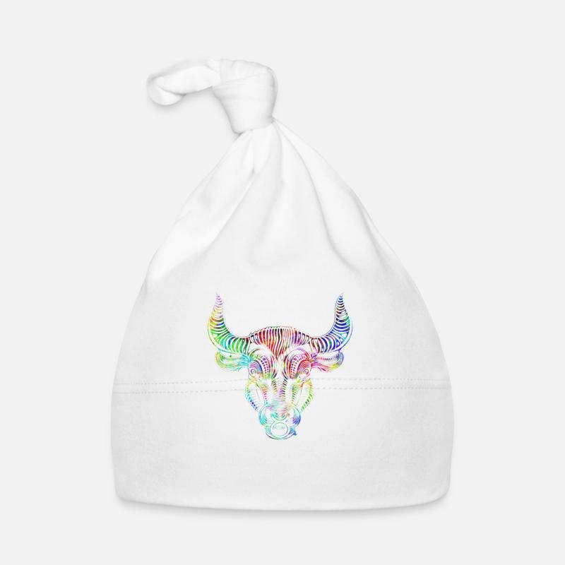 Psychedelisches Sternzeichen Stier Baby Bio-Mütze