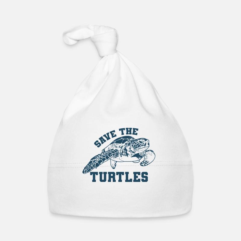 Turtle Save The Turtles Organic Baby Cap