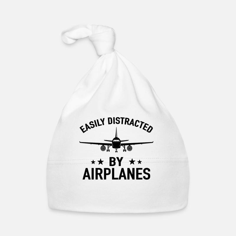 Easily Distracted by Airplanes Flugzeug Pilot Bonnet bio Bébé