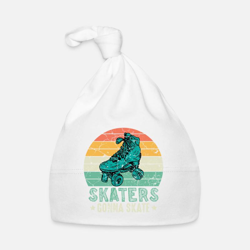 Rollschuhfahrer Retro Rollerskater Baby Bio-Mütze