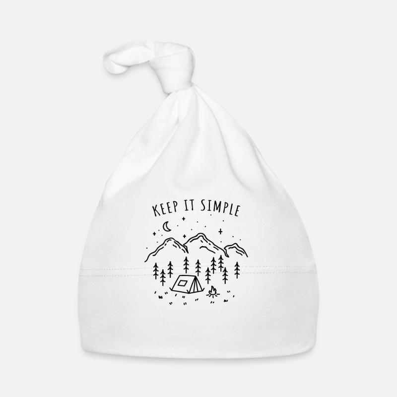 Keep It Simple Tent Camping Nature Mountains Minimalist Organic Baby Cap
