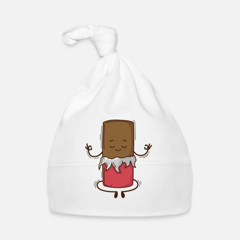 Chocolate meditates cross-legged Organic Baby Cap