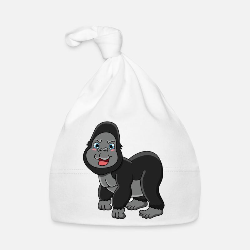 Gorilla - Baby Bio-Mütze - Weiß
