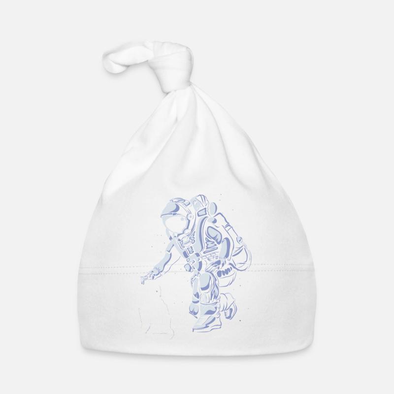 L’astronaute caresse un chat dans l’espace Bonnet bio Bébé