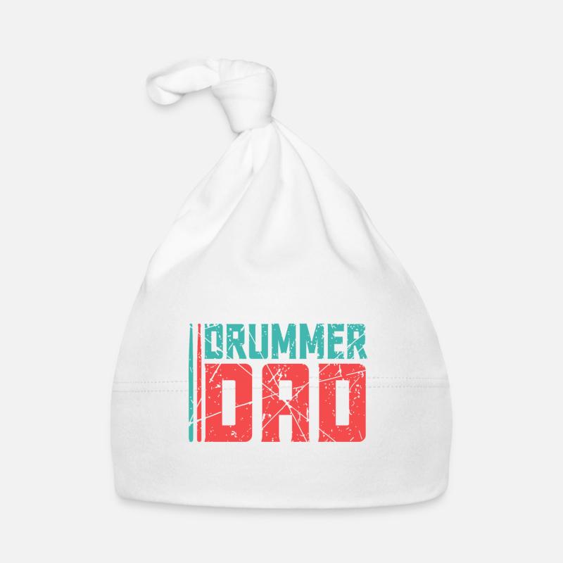 Drummer drums dad - Organic Baby Cap - white