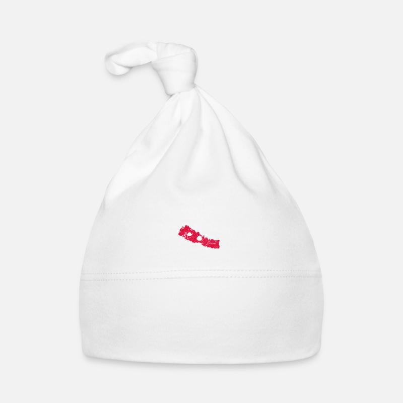 Népal avec battement de coeur ECG vintage drapeau Népal Bonnet bio Bébé