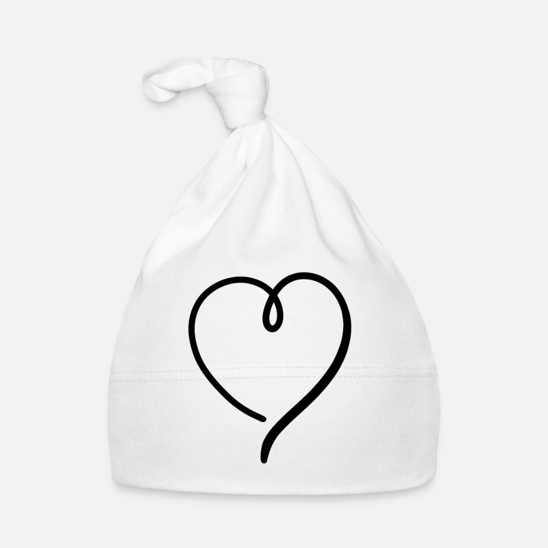 Herz Schwarz Modern Baby Bio-Mütze