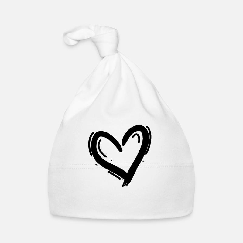 Heart Black Organic Baby Cap